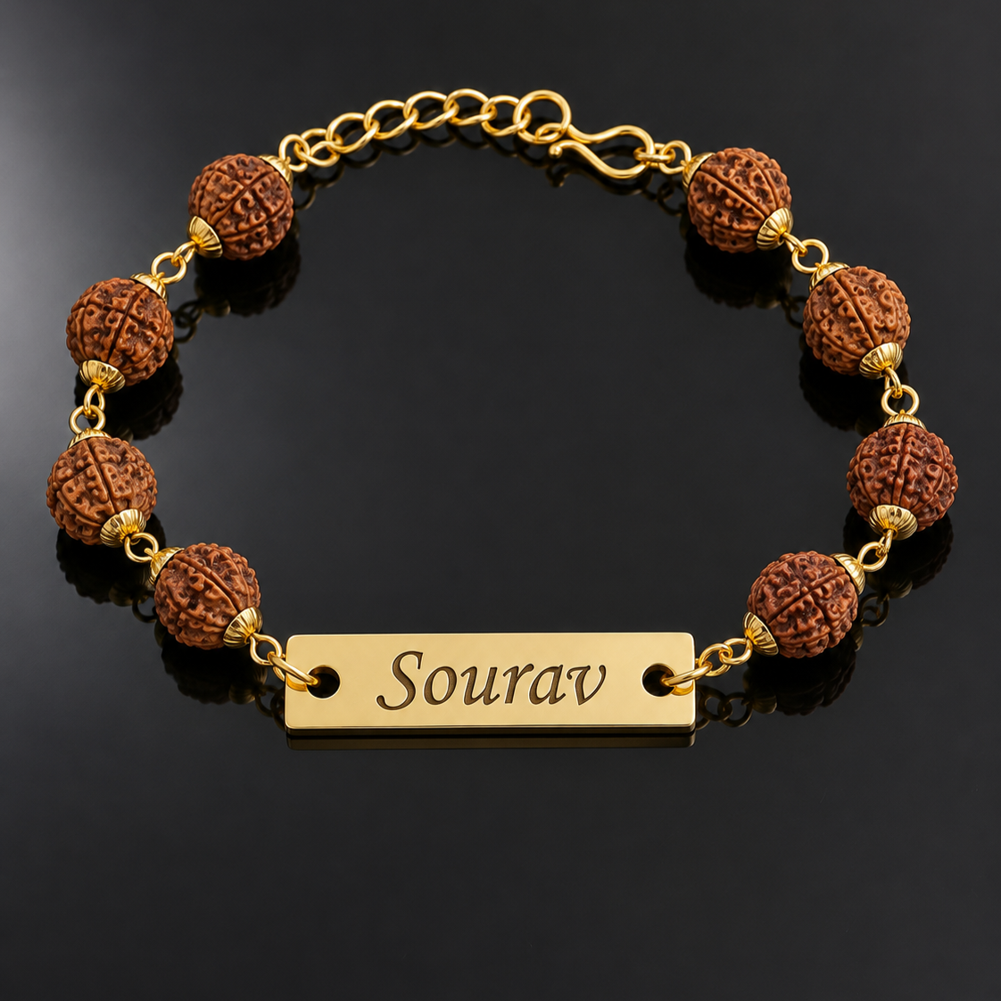 Personalized Rudraksha Rakhi for Brother | Custom Name Engraved Rakhi