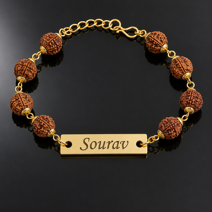 Personalized Rudraksha Rakhi for Brother | Custom Name Engraved Rakhi