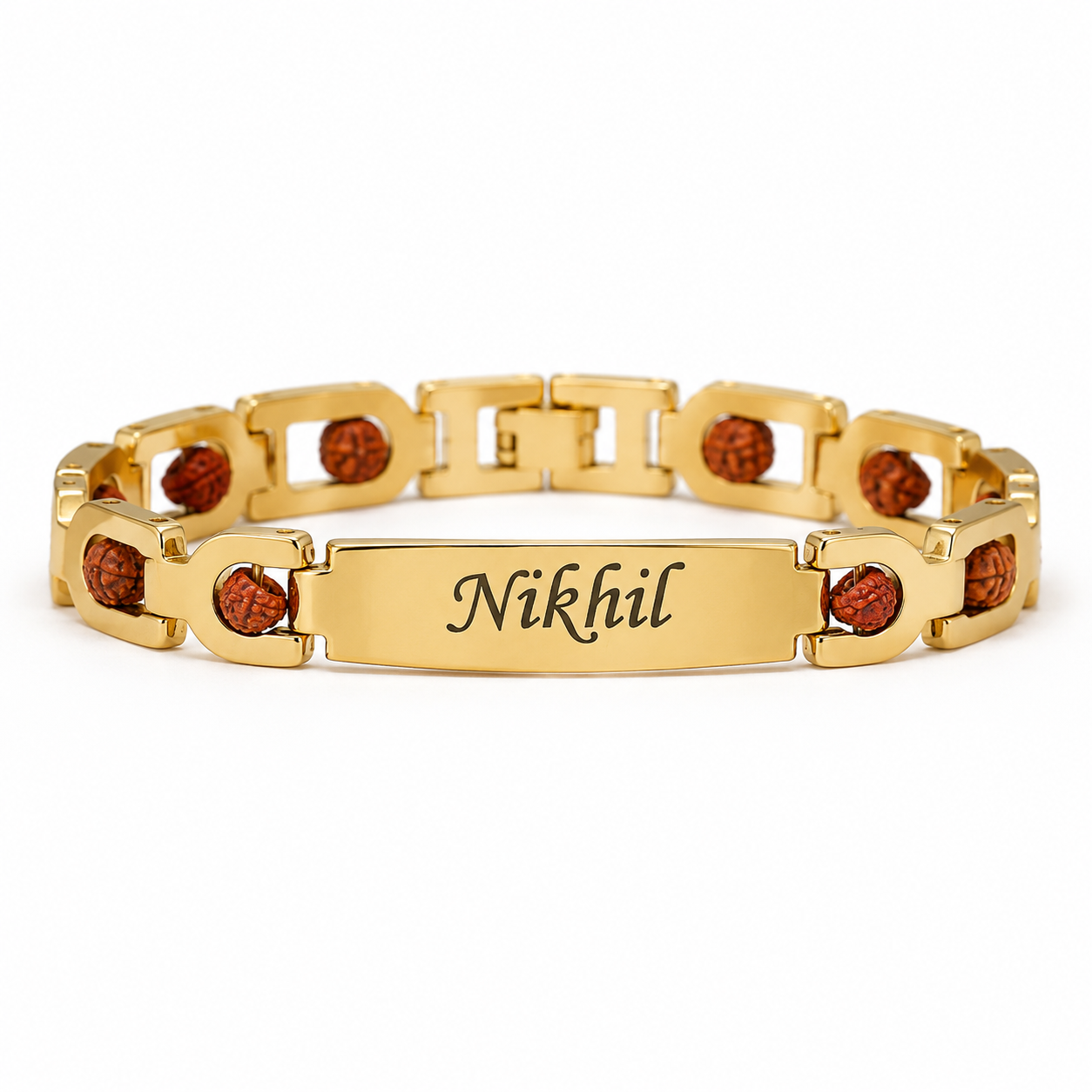 Personalized Rudraksha Bracelet for Men | Custom Name Engraved