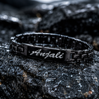 Personalized Name Bracelet for Women | Custom Engraved Black Bracelet | Elegant Gift Jewelry