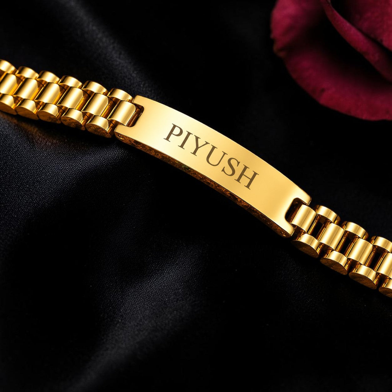 Personalized Name Bracelet for Men – Custom Engraved Gold Bracelet
