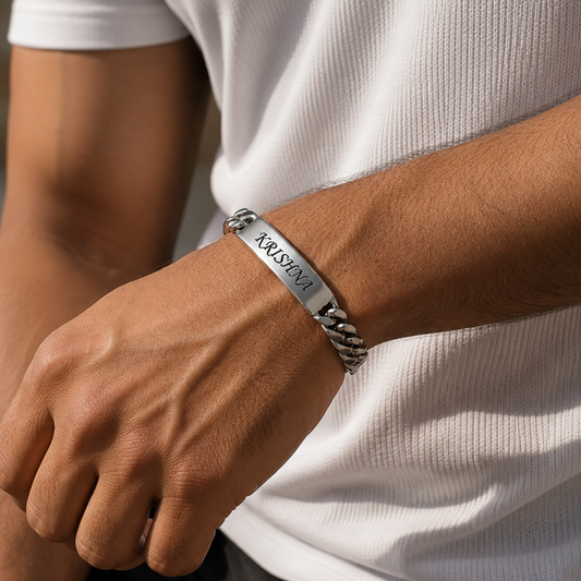 Personalized Name Bracelet – Custom Engraved Bracelet for Men