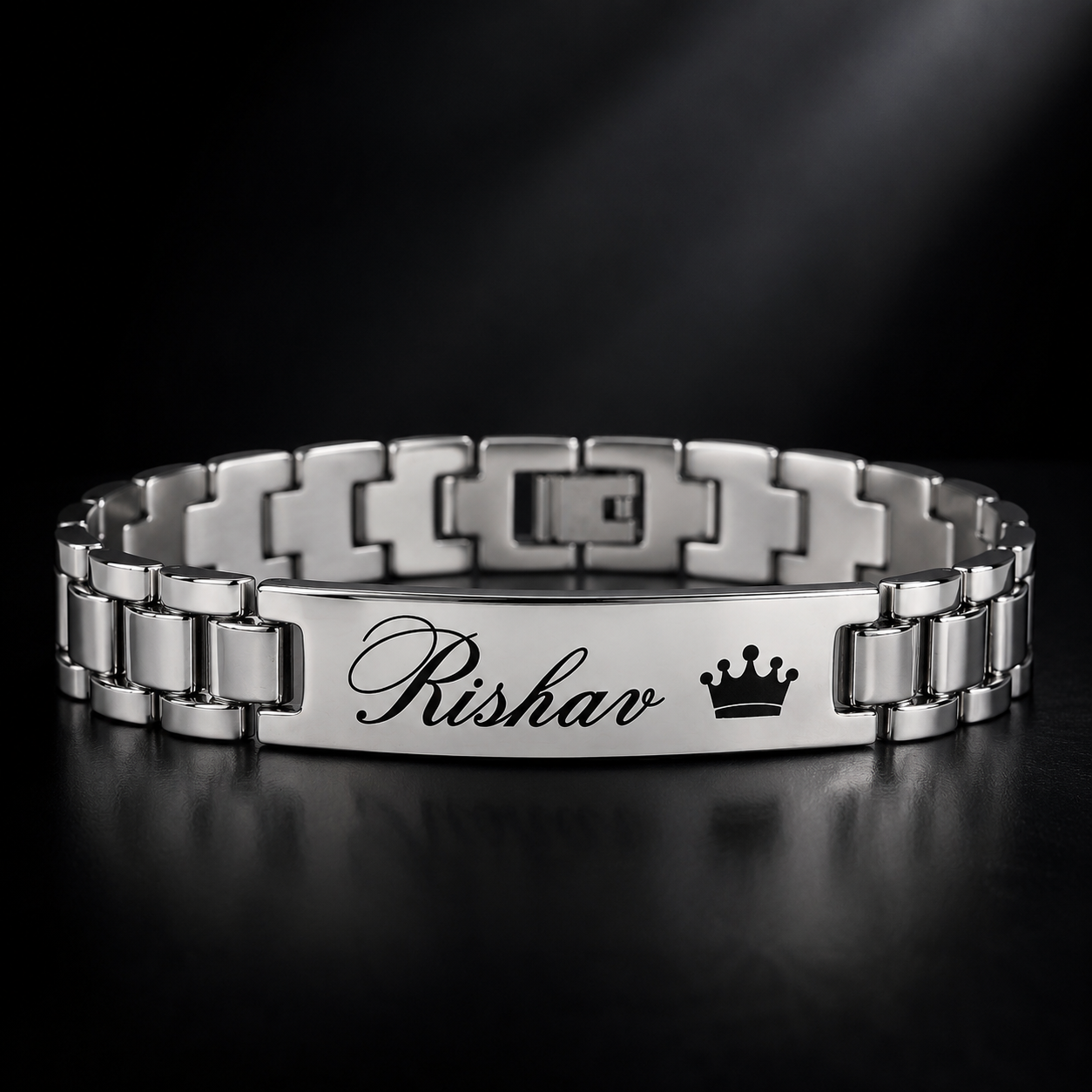 Personalized Name Bracelet for Men – Custom Engraved Silver Bracelet