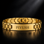 Personalized Name Bracelet for Men – Custom Engraved Gold Bracelet