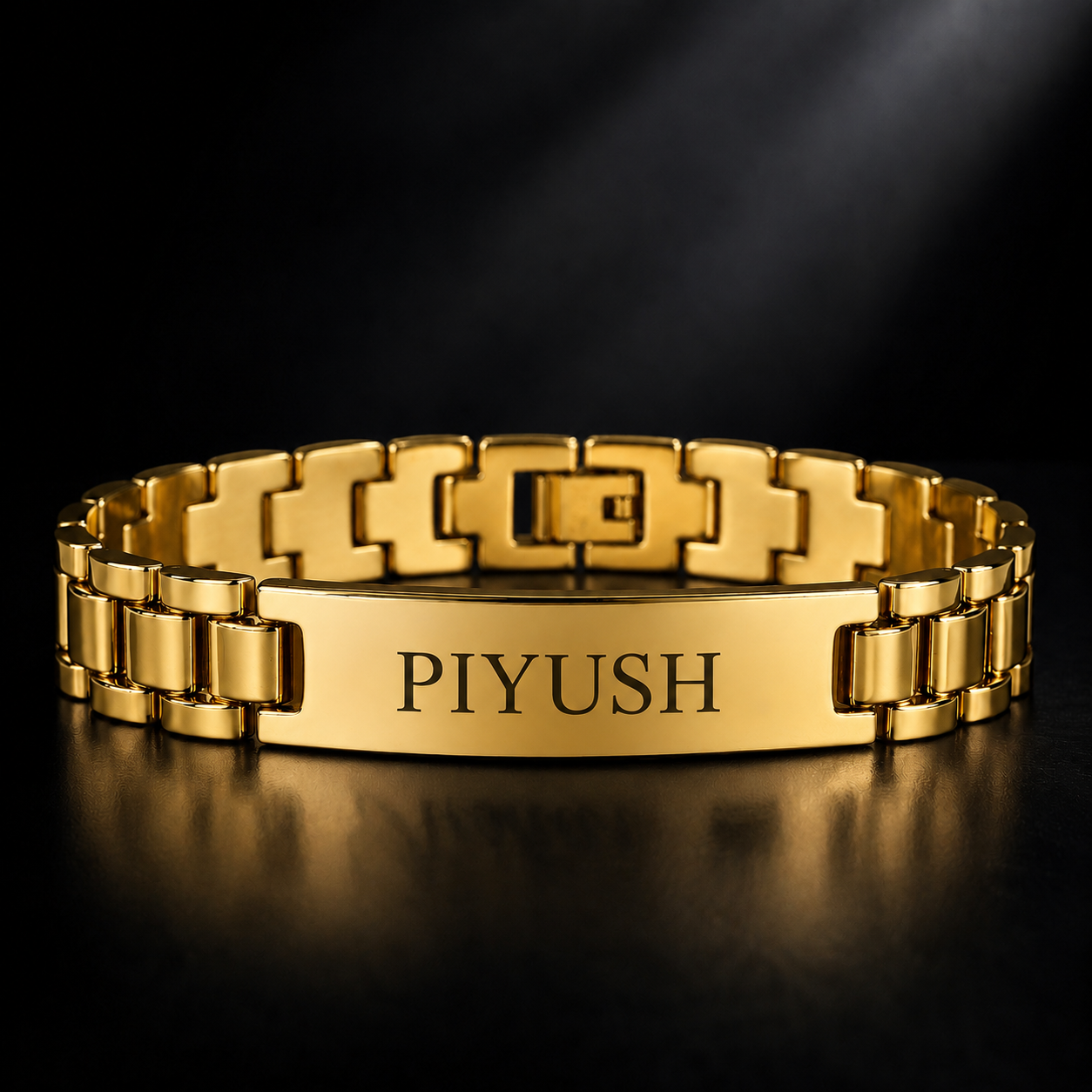 Personalized Name Bracelet for Men – Custom Engraved Gold Bracelet