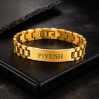Personalized Name Bracelet for Men – Custom Engraved Gold Bracelet