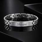 Personalized Silver Name Bracelet for Women – Custom Engraved Bracelet