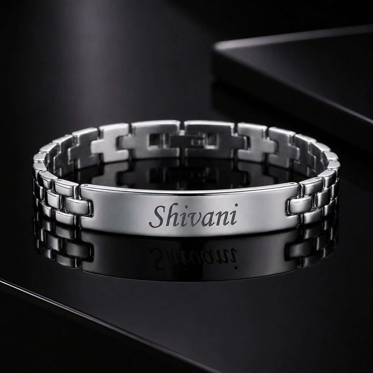 Personalized Silver Name Bracelet for Women – Custom Engraved Bracelet