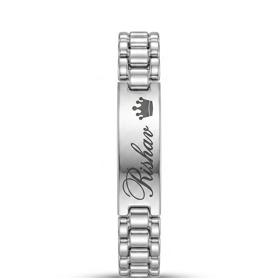 Personalized Name Bracelet for Men – Custom Engraved Silver Bracelet