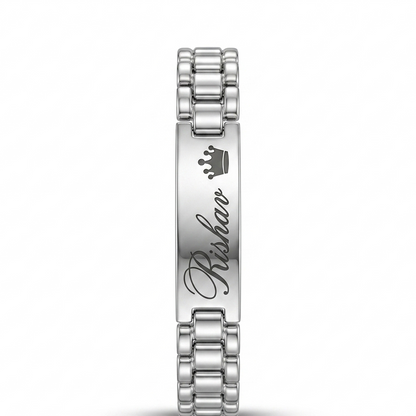 Personalized Name Bracelet for Men – Custom Engraved Silver Bracelet