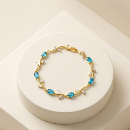 Golden Tulip Bracelet Cinderella Edition – Elegant Floral Charm Bracelet for Women
