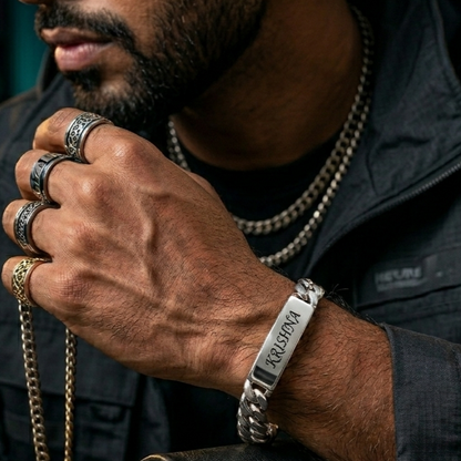Personalized Name Bracelet – Custom Engraved Bracelet for Men