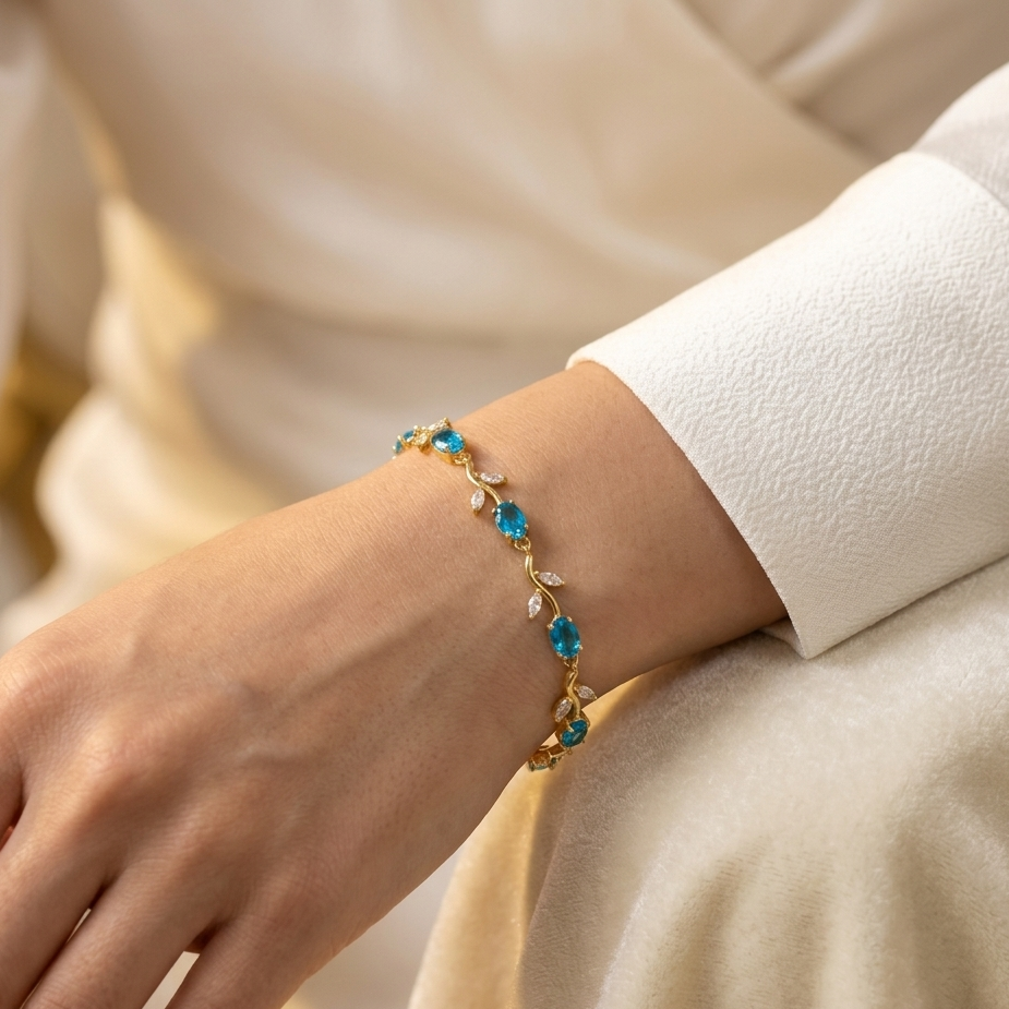 Golden Tulip Bracelet Cinderella Edition – Elegant Floral Charm Bracelet for Women