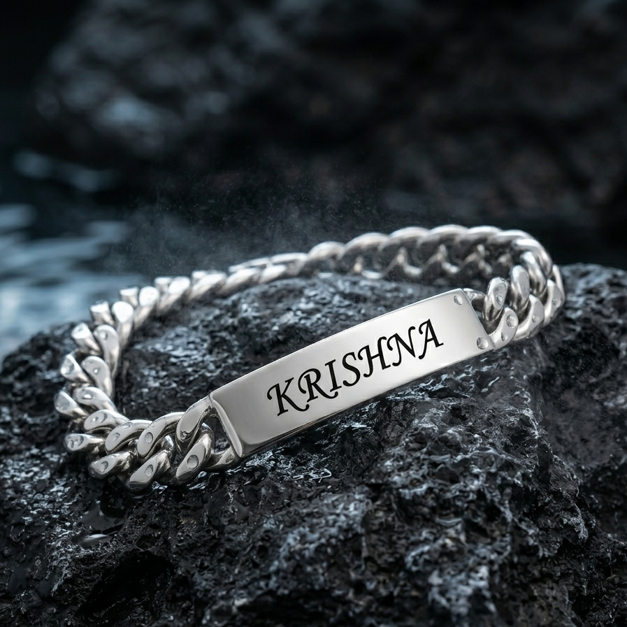 Personalized Name Bracelet – Custom Engraved Bracelet for Men