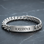 Personalized Name Bracelet – Custom Engraved Stainless Steel Bracelet for Men