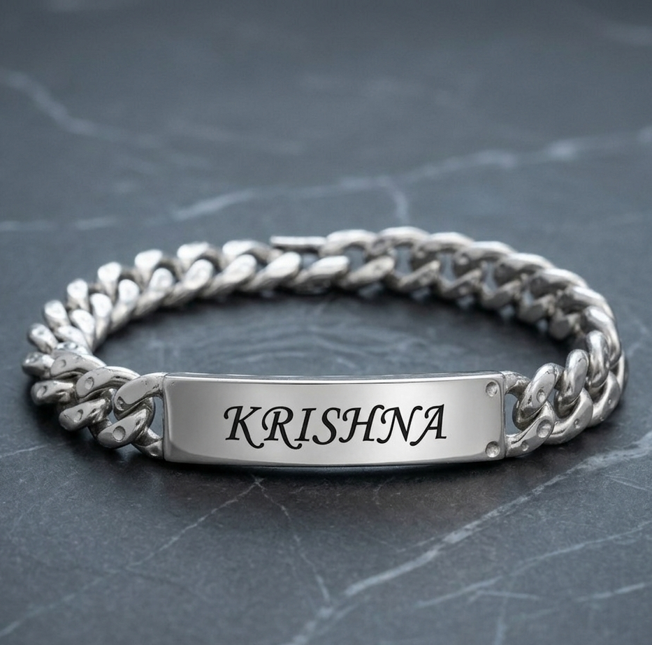 Personalized Name Bracelet – Custom Engraved Bracelet for Men