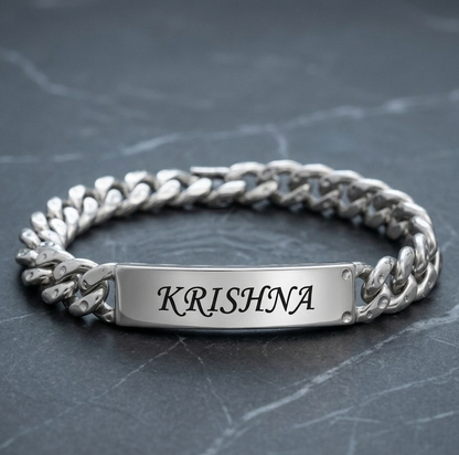 Personalized Name Bracelet – Custom Engraved Bracelet for Men
