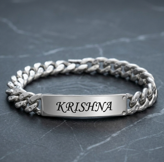 Personalized Name Bracelet – Custom Engraved Bracelet for Men