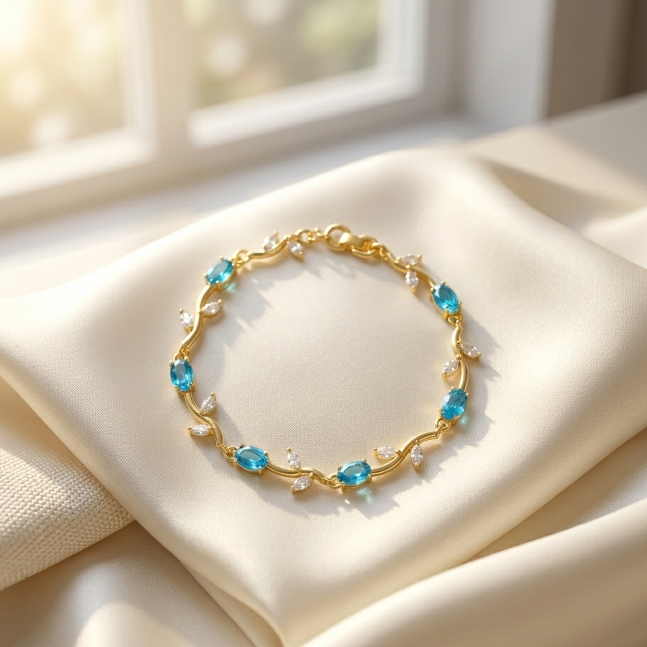 Golden Tulip Bracelet Cinderella Edition – Elegant Floral Charm Bracelet for Women