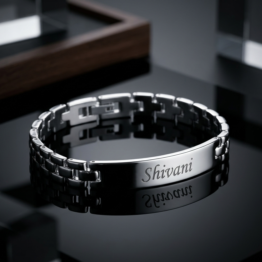 Personalized Silver Name Bracelet for Women – Custom Engraved Bracelet