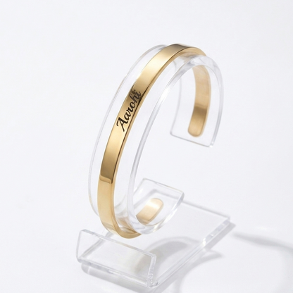 Personalized Gold Kada Bracelet for Women – Custom Name Engraved Bracelet