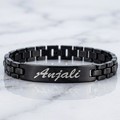 Personalized Name Bracelet for Women | Custom Engraved Black Bracelet | Elegant Gift Jewelry
