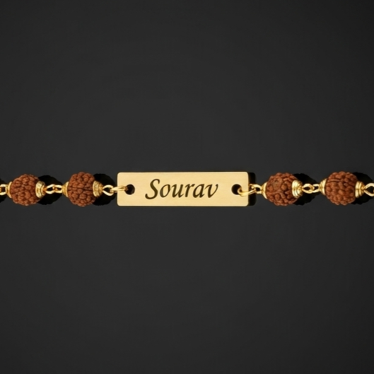 Personalized Rudraksha Rakhi for Brother | Custom Name Engraved Rakhi
