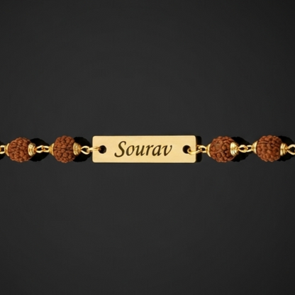 Personalized Rudraksha Rakhi for Brother | Custom Name Engraved Rakhi