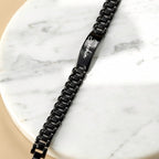 Personalized Name Bracelet for Men – Custom Engraved Black Bracelet