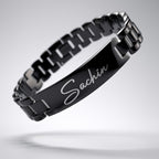 Personalized Name Bracelet for Men – Custom Engraved Black Bracelet